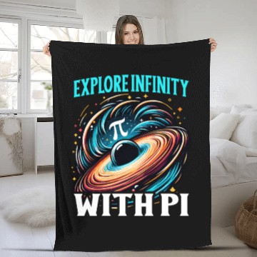 Discover Funny Pi Day 2024 3,14 Pi Number Symbol Math Fleece Blankets