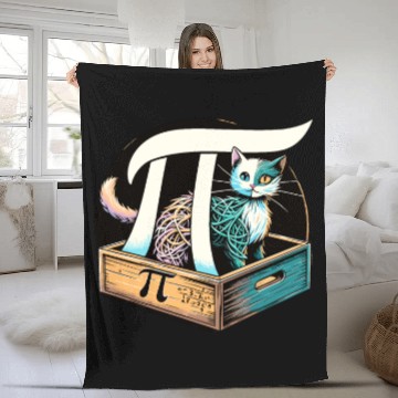 Discover Funny Pi Day 2024 3,14 Pi Number Symbol Math Fleece Blankets