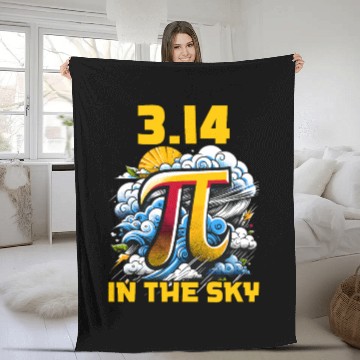 Discover Funny Pi Day 2024 3,14 Pi Number Symbol Math Fleece Blankets