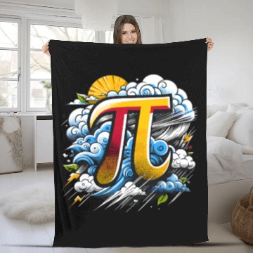Discover Funny Pi Day 2024 3,14 Pi Number Symbol Math Fleece Blankets
