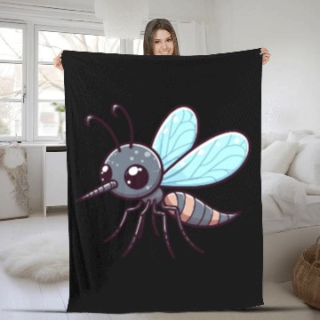 Discover Playful Mosquito Cartoon Fleece Blankets