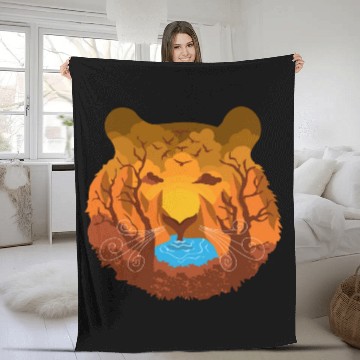 Discover Tiger Nature Fleece Blankets