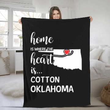 Discover Cotton County Oklahoma Is Where My Heart Is Gift Fleece Blankets