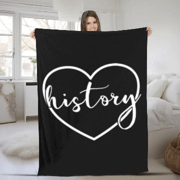 Discover History Heart Back To School History Teacher Fleece Blankets