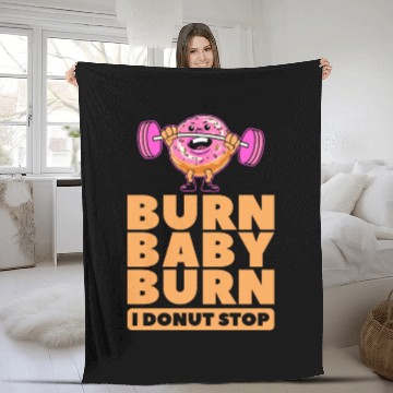 Discover Fitness Donut Funny Donut Gym Fleece Blankets