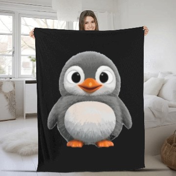 Discover penguin animals design Fleece Blankets