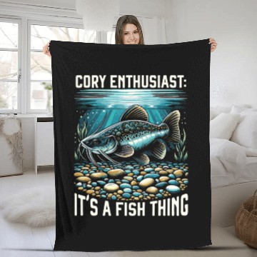 Discover Corydoras Catfish Fish Lover Freshwater Aquarium Fleece Blankets