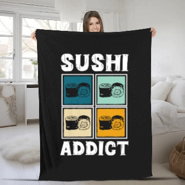 Discover Sushi Delicious Kawaii Cuisine Fleece Blankets