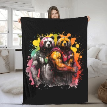 Discover Bear Hug: 2 Big Bulky Bears, bears lovers Fleece Blankets