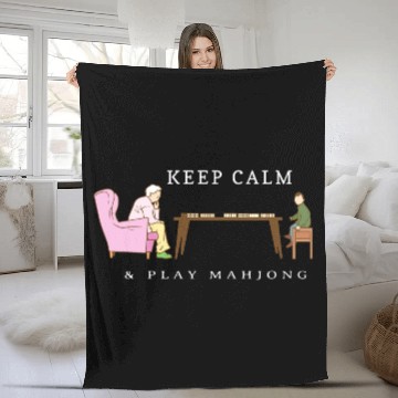 Discover Keep Calm and Play Mahjong - Grandpa Grandson Fleece Blankets