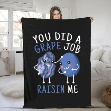Discover Grape Job Raisin Grapes Fleece Blankets