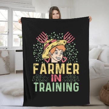 Discover Farmer in Training Vegetable Farmer Gift Fleece Blankets