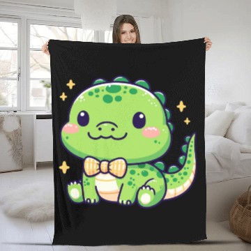 Discover Playful Alligator Cartoon Fleece Blankets