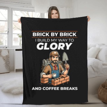 Discover Bricklayer Brick Mason Job Site Humor Coffee Funny Fleece Blankets