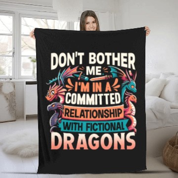Discover Dragon's Book Treasure Keeper - Not A Hoarder Fleece Blankets