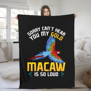 Discover Blue Macaw Gold Macaw Ornithologist Enthusiast Fleece Blankets
