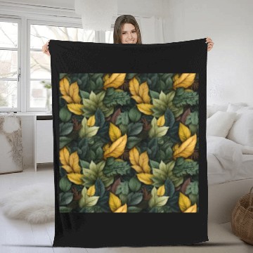 Discover Fall Leaves Pattern Fleece Blankets