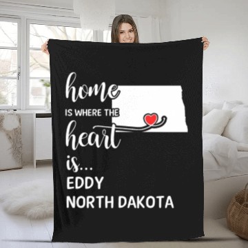 Discover Eddy County North Dakota Is Where My Heart Is Gift Fleece Blankets