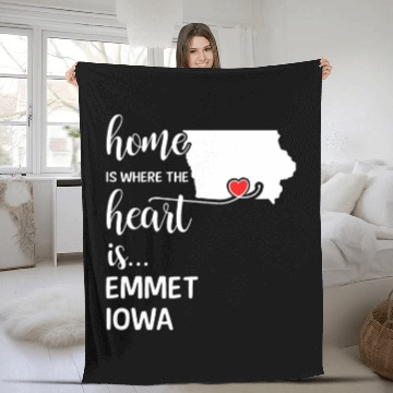 Discover Emmet County Iowa Is Where My Heart Is Gift Fleece Blankets