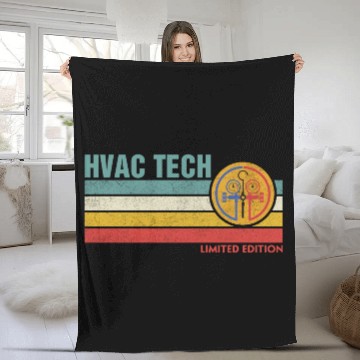 Discover HVAC Technician Limited Edition Funny HVAC Mechani Fleece Blankets