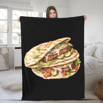 Discover Greek Gyros With Tzatziki Sauce Fleece Blankets