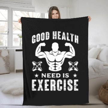 Discover Good health need is exercise New Collection 2024 Fleece Blankets