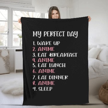 Discover wakeup anime breakfast repeat Fleece Blankets