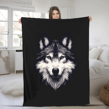 Discover Mystic Alpha Wolf Fleece Blankets