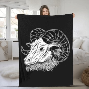 Discover Baphomet Goat Horn Art Fleece Blankets
