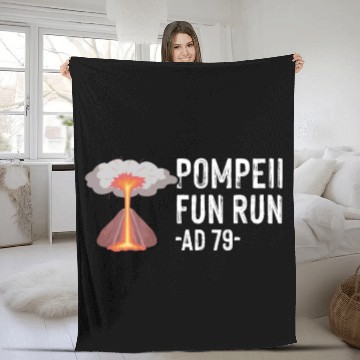 Discover Pompeii Fun Run Italian Volcano Geeks Fleece Blankets