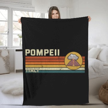 Discover Pompeii Italy Vintage Volcanic Eruption Gift Fleece Blankets