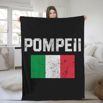 Discover Pompeii Flag Italy Geology Fleece Blankets