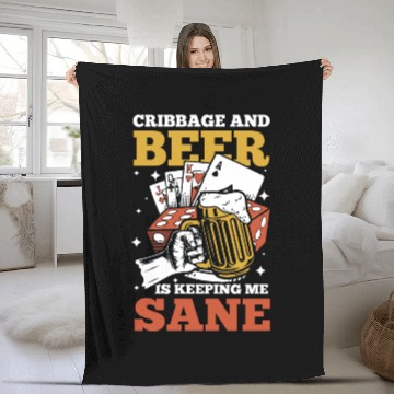 Discover Cribbage And Beer Is Keeping Me Sane for Cribbage Fleece Blankets