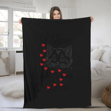 Discover Meow And Forever Yours Valentines Day Kitten Fleece Blankets