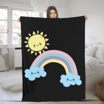 Discover Rainbow sun Fleece Blankets