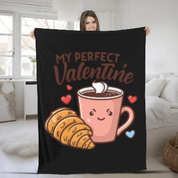 Discover Coffee and Croissant | My Perfect Valentine Fleece Blankets