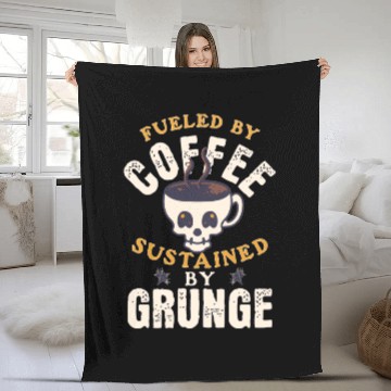 Discover Fueled by Coffee Sustained by Grunge Fleece Blankets