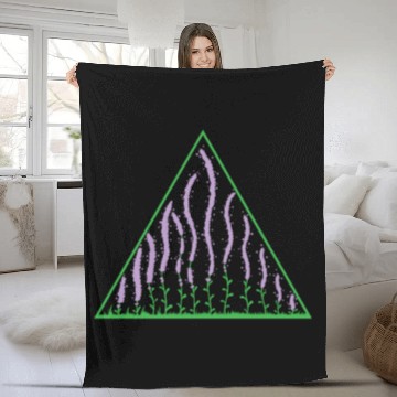 Discover Lavender in a Triangle Plant Garden Fragrance Fleece Blankets