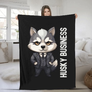Discover Husky Business - Husky Hustle Fleece Blankets