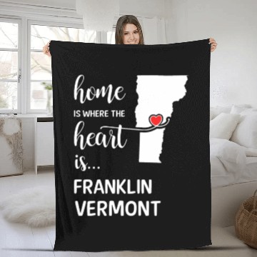 Discover Franklin County Vermont Is Where My Heart Is Gift Fleece Blankets