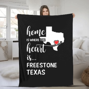 Discover Freestone County Texas Is Where My Heart Is Gift Fleece Blankets