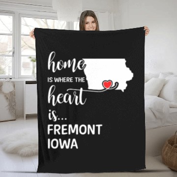 Discover Fremont County Iowa Is Where My Heart Is Gift Fleece Blankets