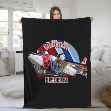 Discover Grumman HU-16 Albatross Coast Guard Aircraft Fleece Blankets