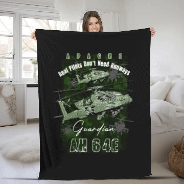 Discover AH64 Apache Us Air Force attack helicopter with c Fleece Blankets