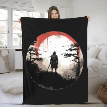 Discover Samurai Sunset Fleece Blankets