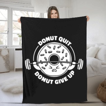 Discover Fitness Donut Funny Donut Gym Fleece Blankets