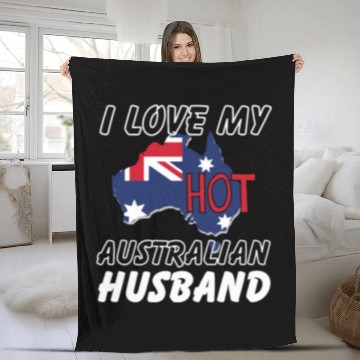 Discover I Love My Hot Australian Husband Wife Fleece Blankets