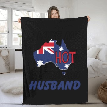 Discover I Love My Hot Australian Husband Wife Fleece Blankets