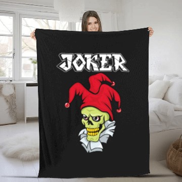 Discover skull joker Fleece Blankets