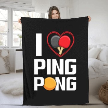Discover I Love Ping Pong Paddle Racket Sports Table Tennis Fleece Blankets